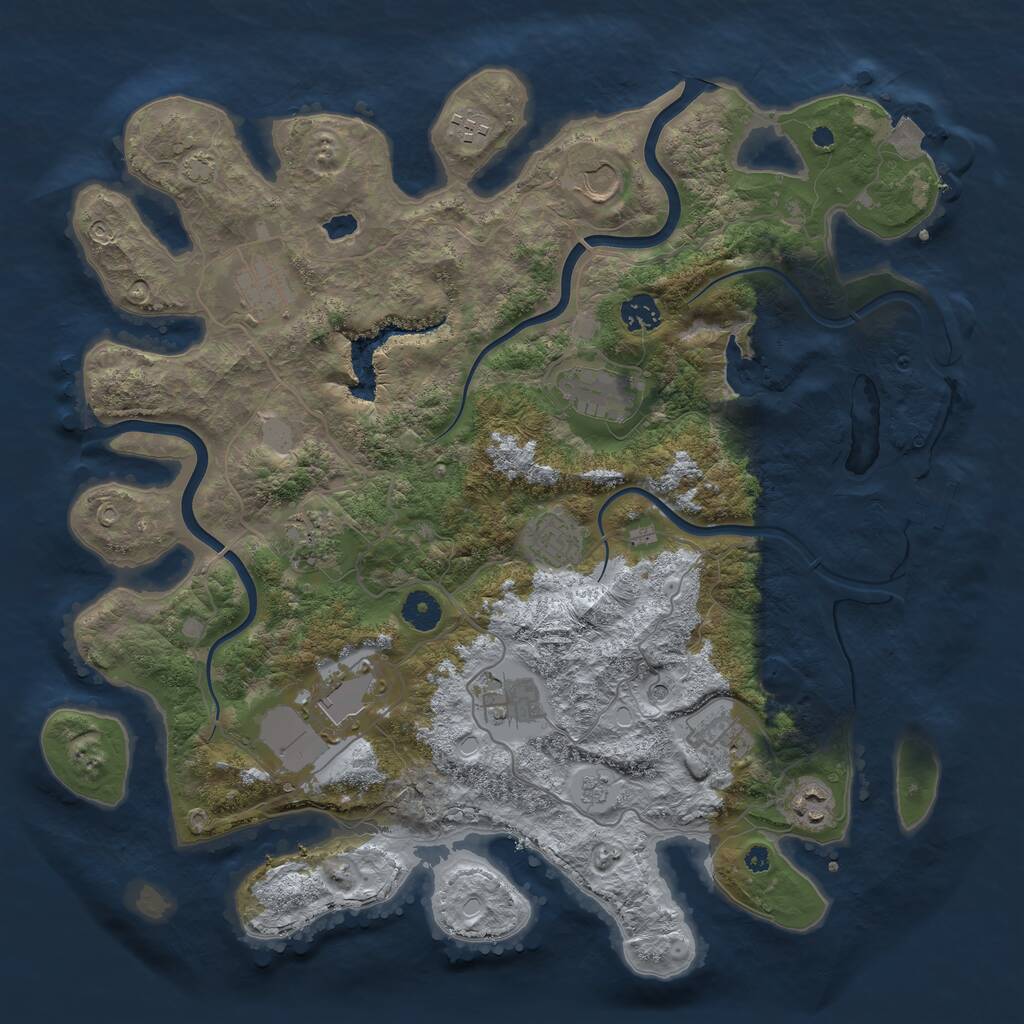 Rust Map: Procedural Map, Size: 4000, Seed: 200491914, 16 Monuments