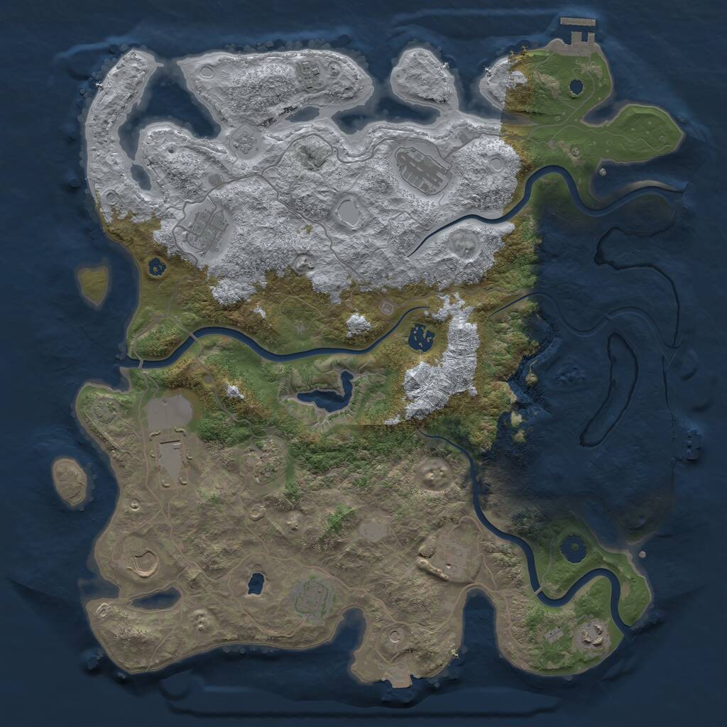 Rust Map: Procedural Map, Size: 4175, Seed: 981653, 16 Monuments