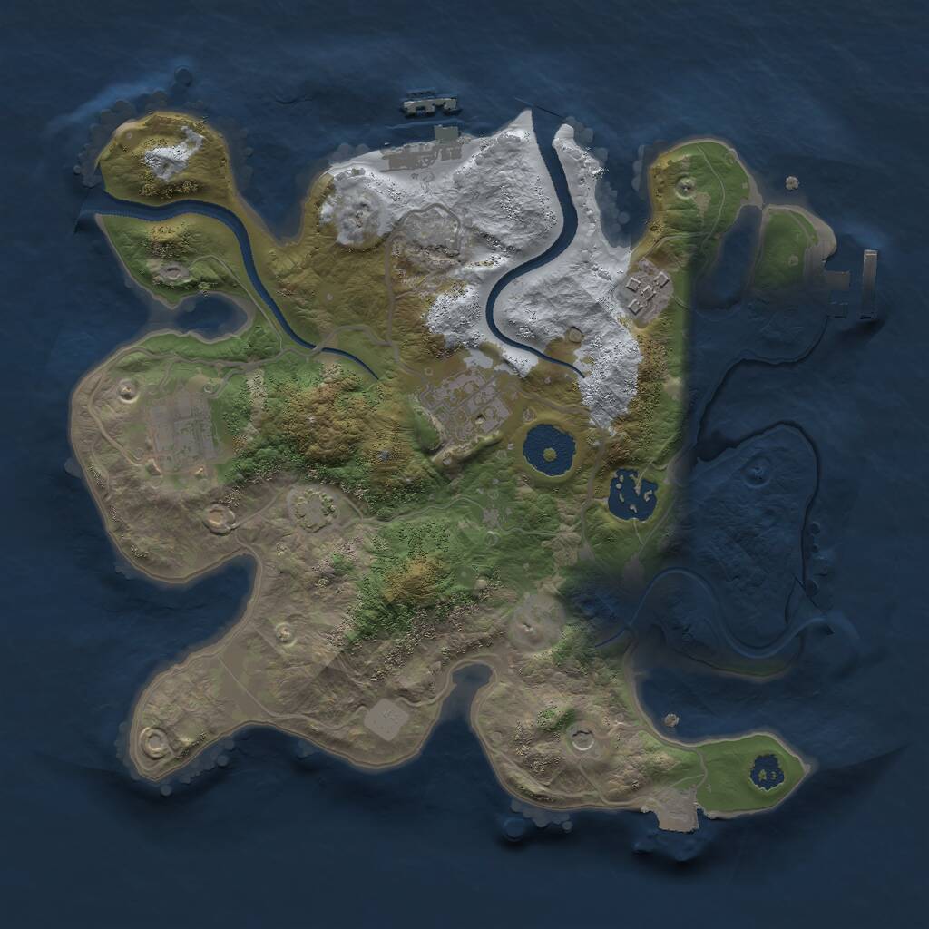 Rust Map: Procedural Map, Size: 2750, Seed: 424508316, 9 Monuments