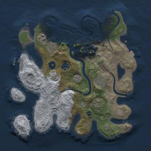 Thumbnail Rust Map: Procedural Map, Size: 3000, Seed: 381357997, 11 Monuments