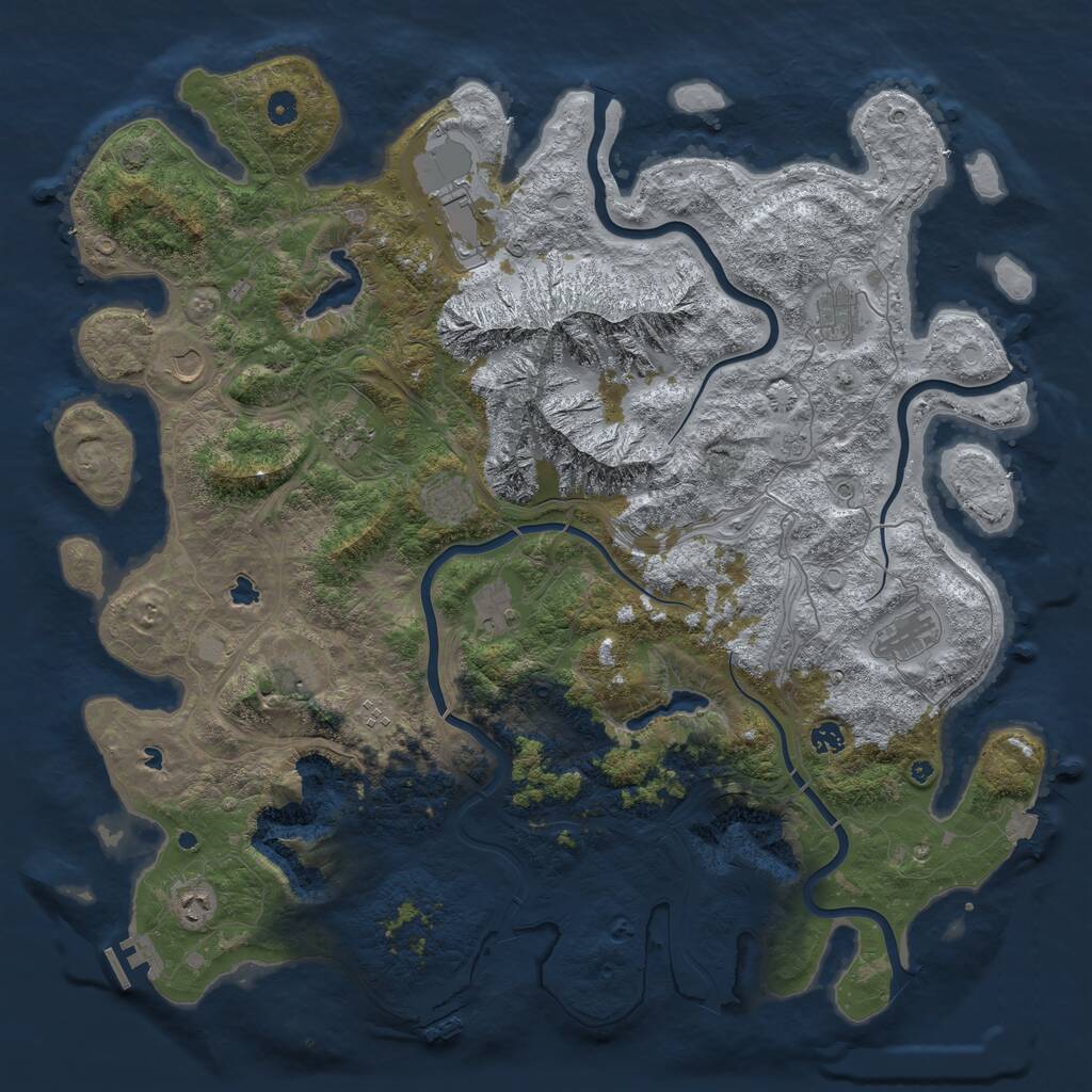 Rust Map: Procedural Map, Size: 5000, Seed: 1798486352, 17 Monuments