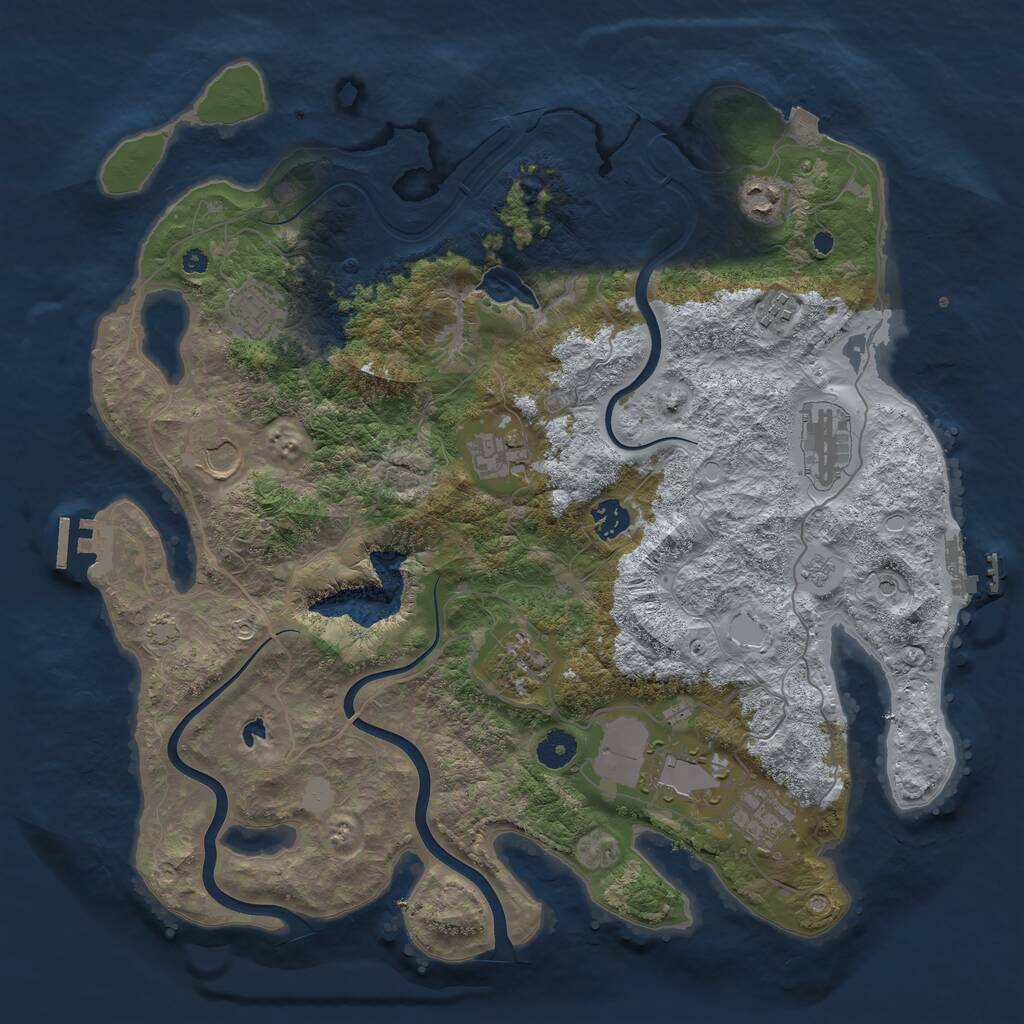 Rust Map: Procedural Map, Size: 4000, Seed: 78978978, 16 Monuments