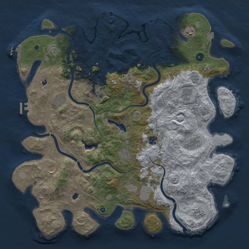 Rust Map: Procedural Map, Size: 4500, Seed: 949018745, 17 Monuments