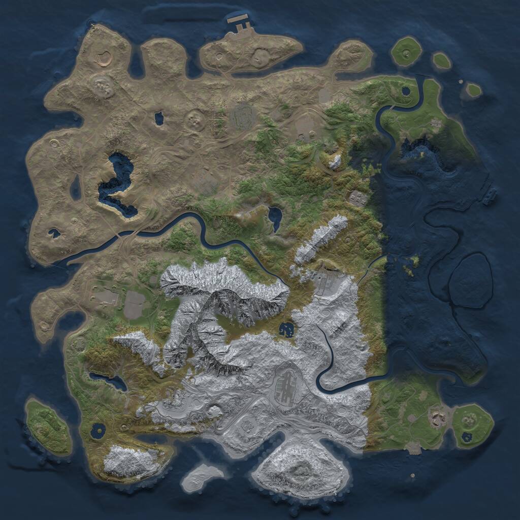Rust Map: Procedural Map, Size: 5000, Seed: 5861, 17 Monuments