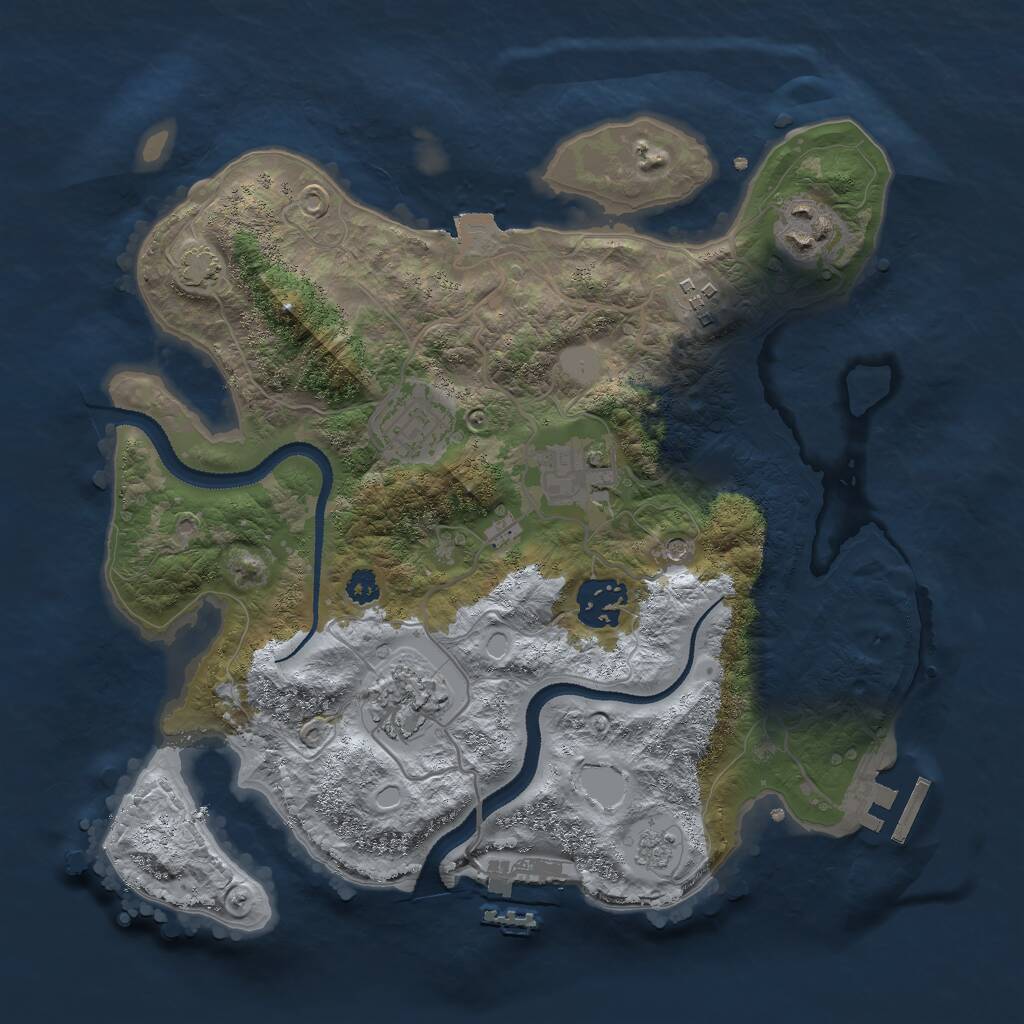 Rust Map: Procedural Map, Size: 3000, Seed: 1101920069, 12 Monuments