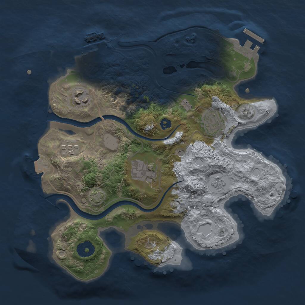 Rust Map: Procedural Map, Size: 2700, Seed: 391121, 10 Monuments