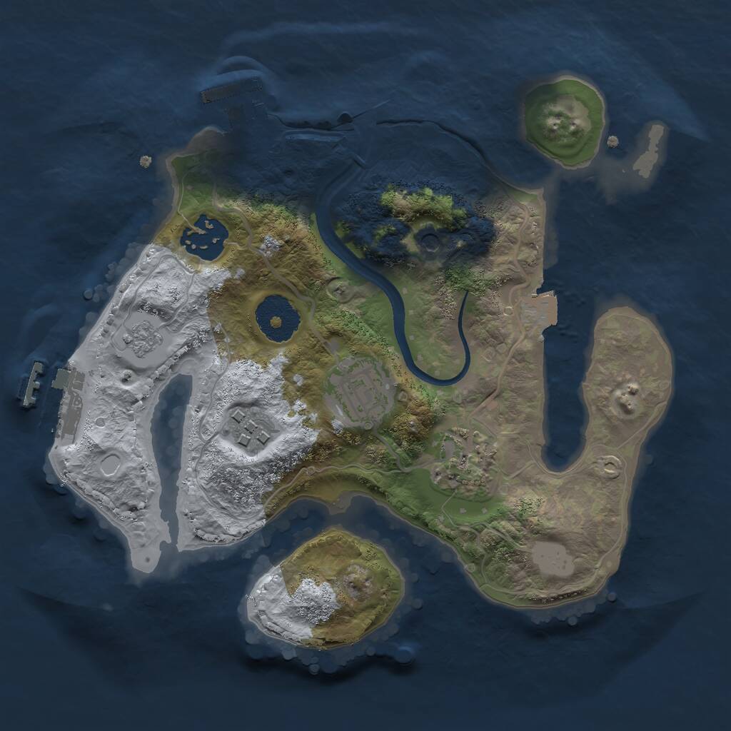 Rust Map: Procedural Map, Size: 2500, Seed: 5544, 9 Monuments