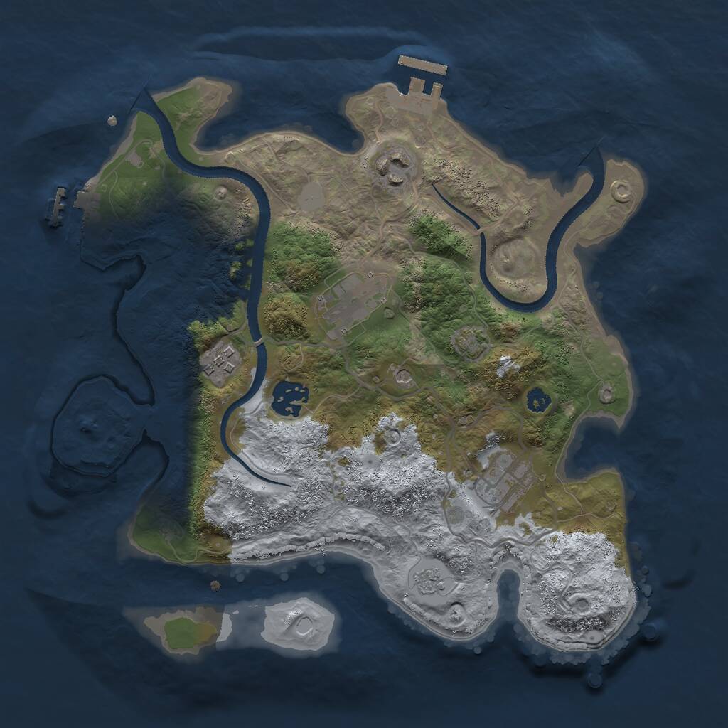 Rust Map: Procedural Map, Size: 3000, Seed: 8822, 11 Monuments