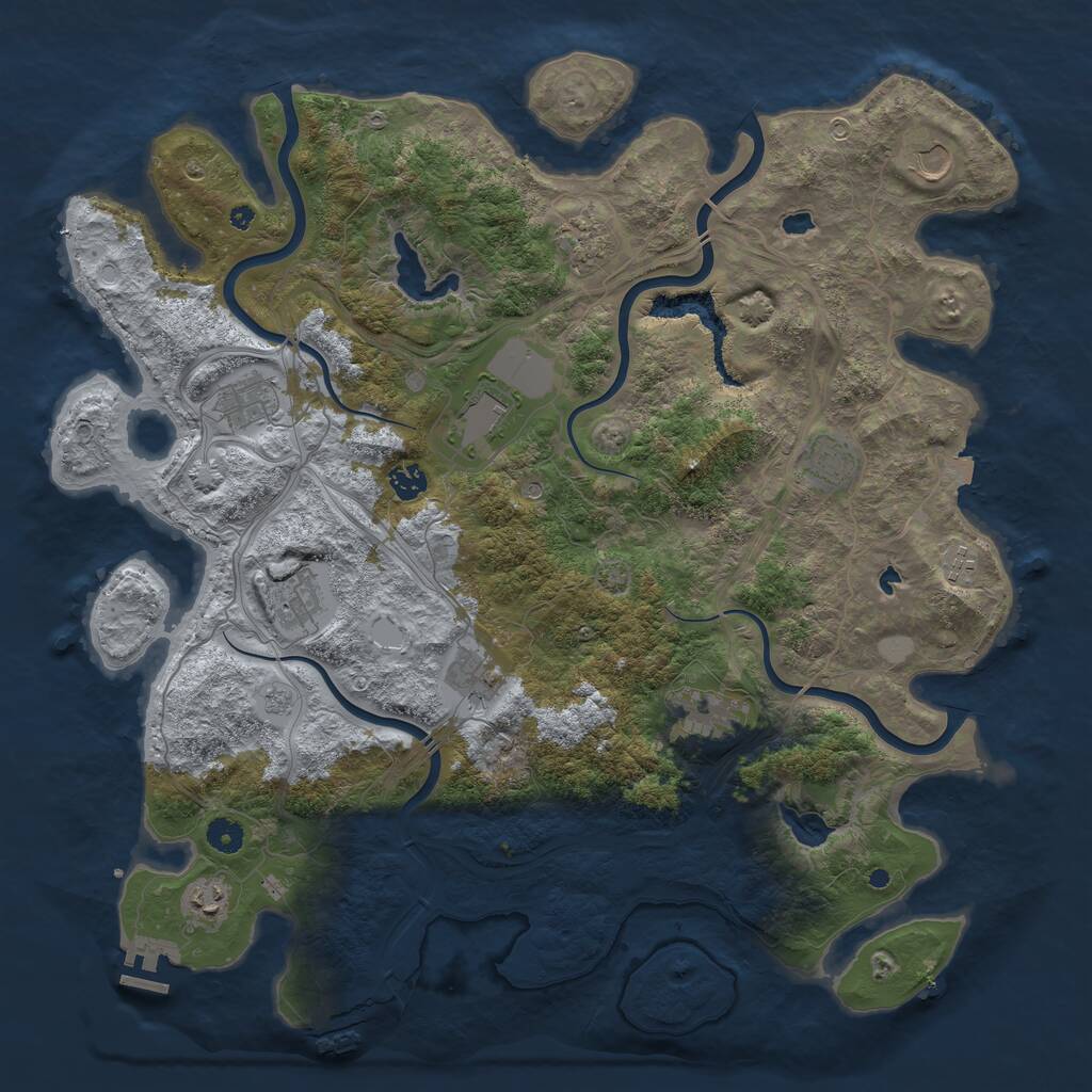 Rust Map: Procedural Map, Size: 4500, Seed: 1872856025, 17 Monuments