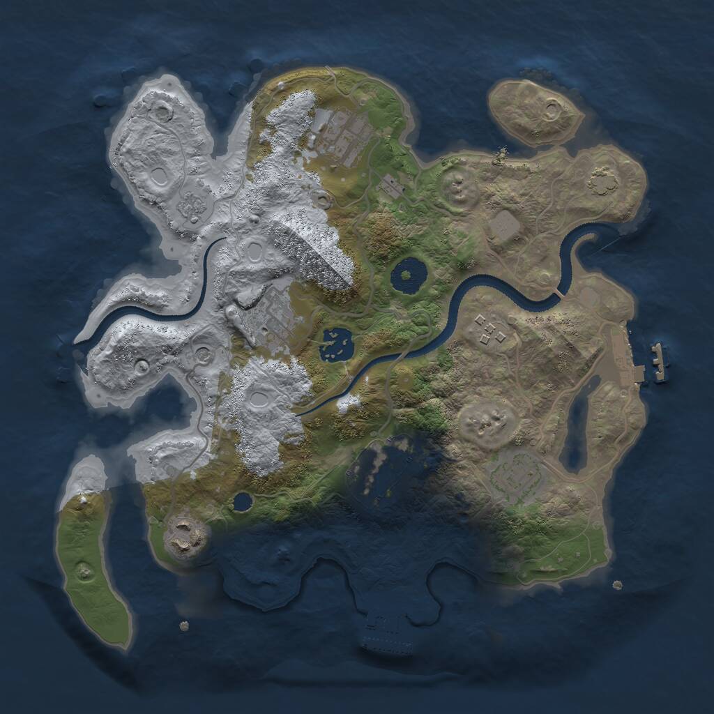 Rust Map: Procedural Map, Size: 3000, Seed: 1261972, 13 Monuments