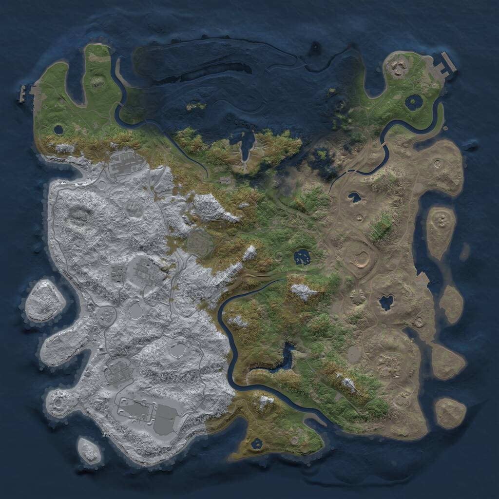 Rust Map: Procedural Map, Size: 4500, Seed: 903551657, 17 Monuments