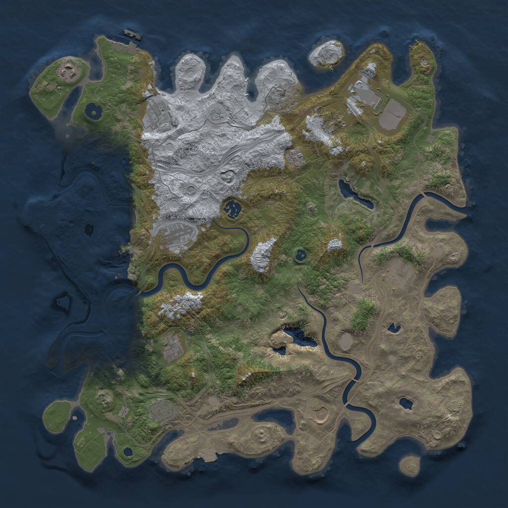 Rust Map: Procedural Map, Size: 4500, Seed: 784316422, 17 Monuments