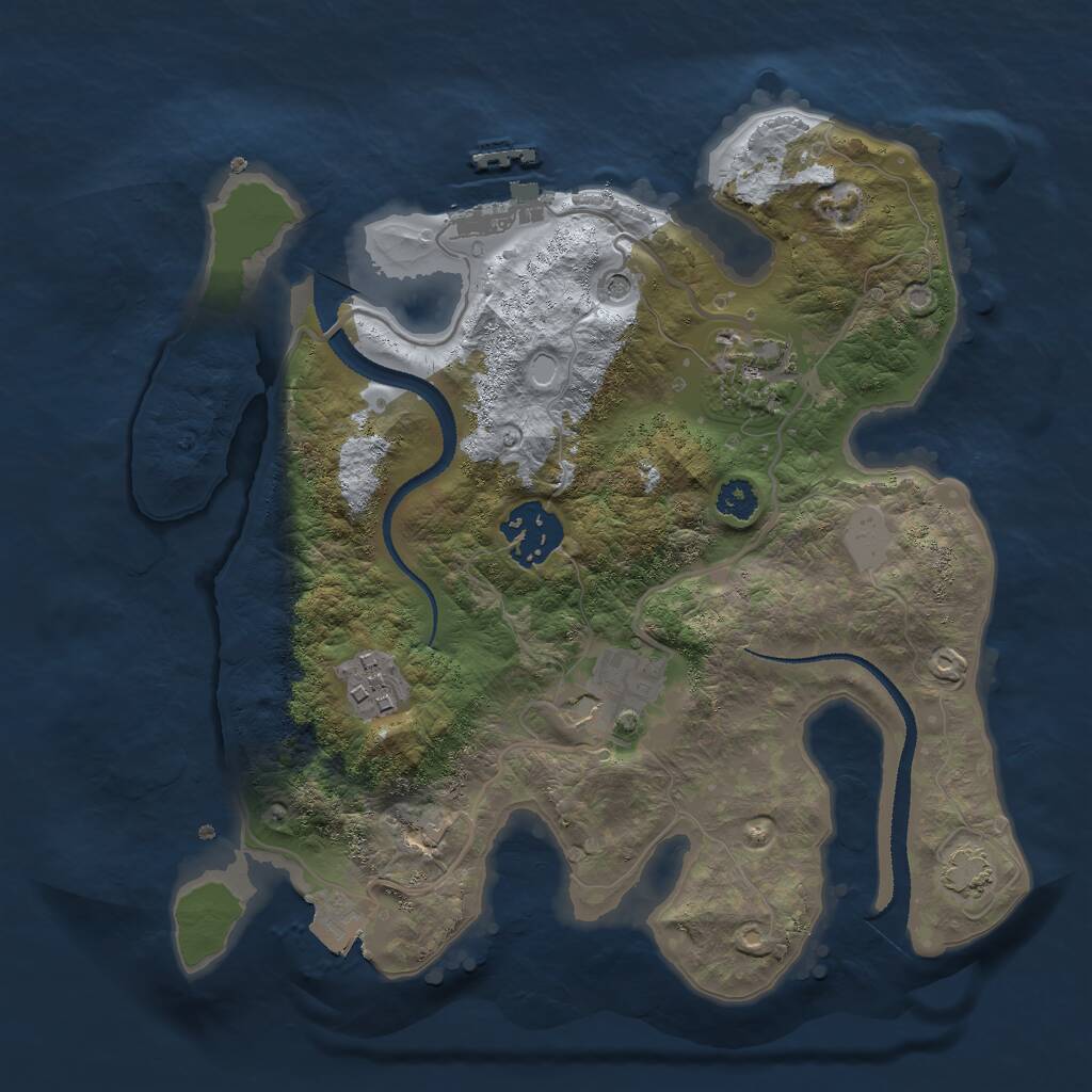 Rust Map: Procedural Map, Size: 2700, Seed: 1756814474, 8 Monuments