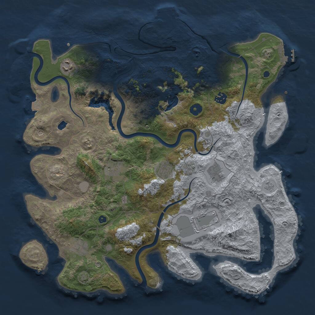 Rust Map: Procedural Map, Size: 4000, Seed: 932619589, 14 Monuments