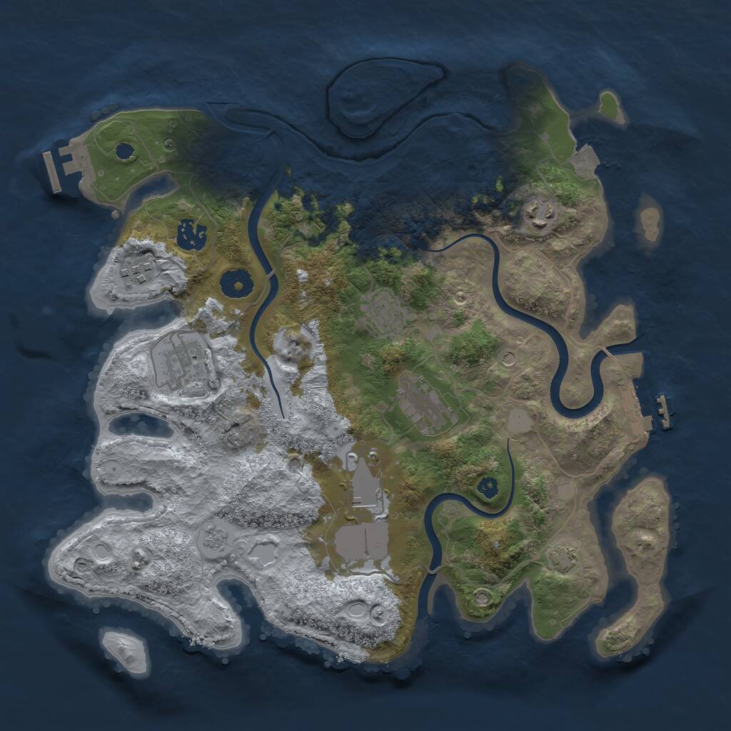 Rust Map: Procedural Map, Size: 3500, Seed: 96264708, 13 Monuments