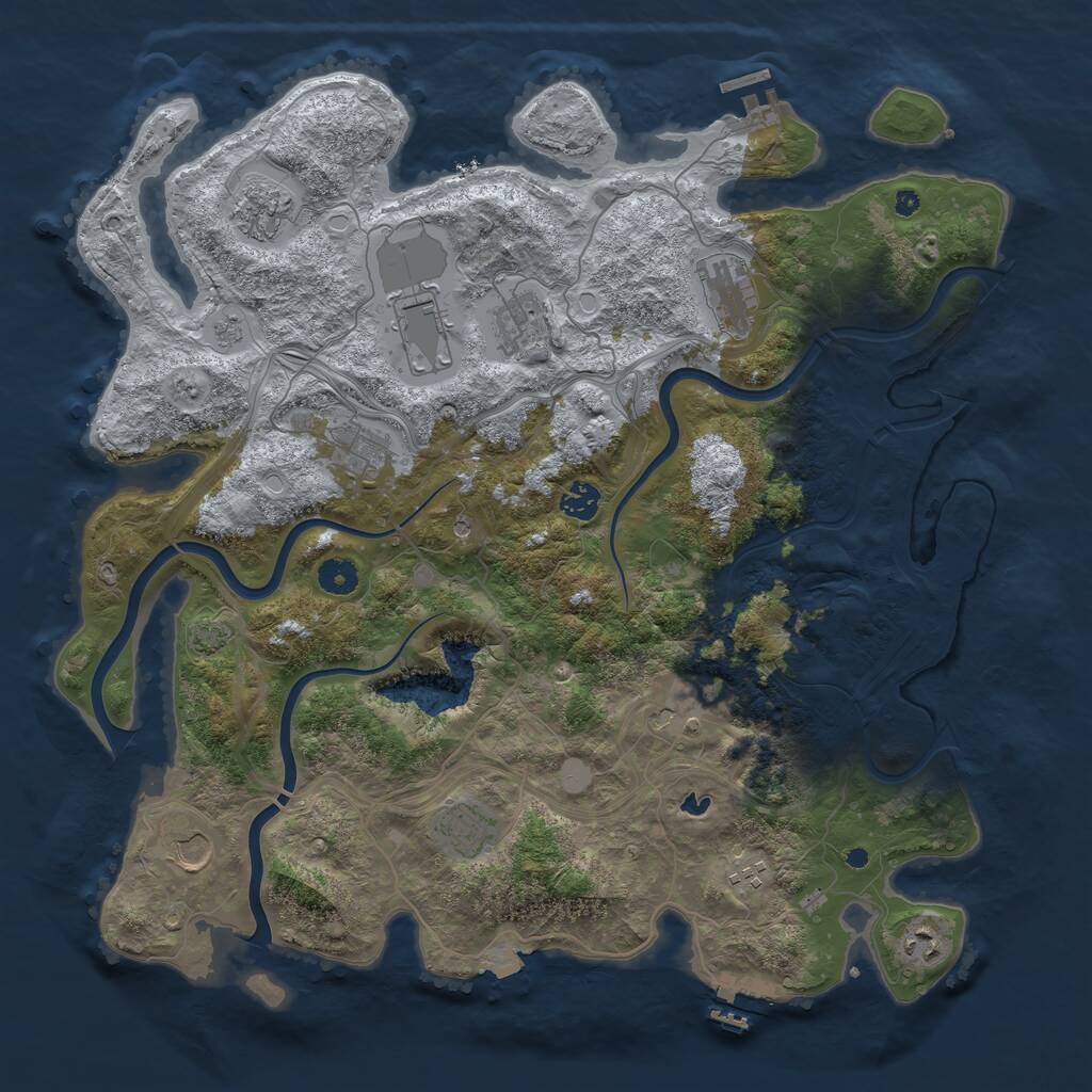 Rust Map: Procedural Map, Size: 4250, Seed: 1395507454, 17 Monuments