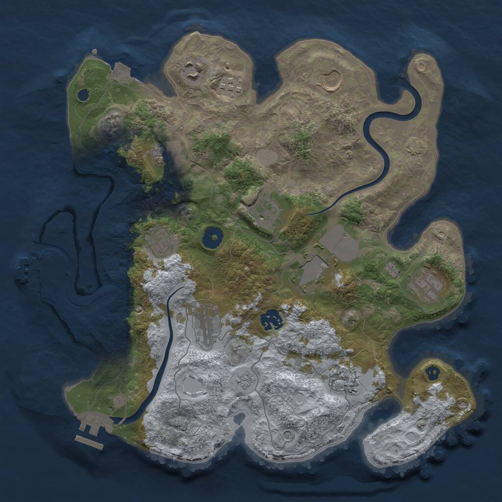 Rust Map: Procedural Map, Size: 3500, Seed: 696969698, 17 Monuments