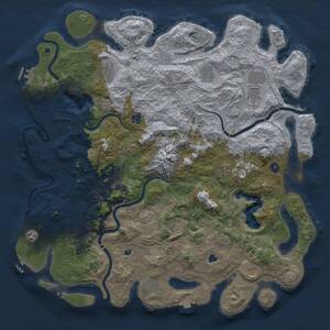 Thumbnail Rust Map: Procedural Map, Size: 5000, Seed: 376630587, 17 Monuments