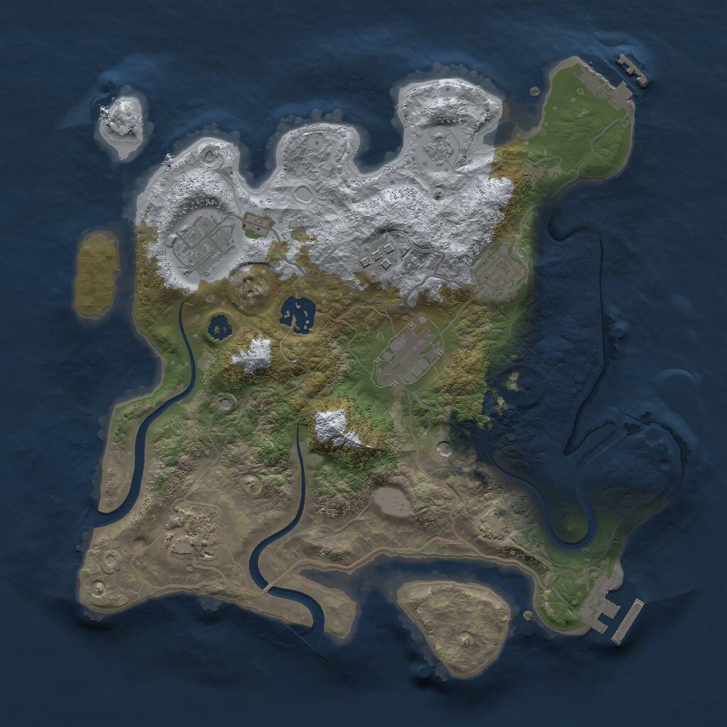 Rust Map: Procedural Map, Size: 3000, Seed: 31902, 12 Monuments