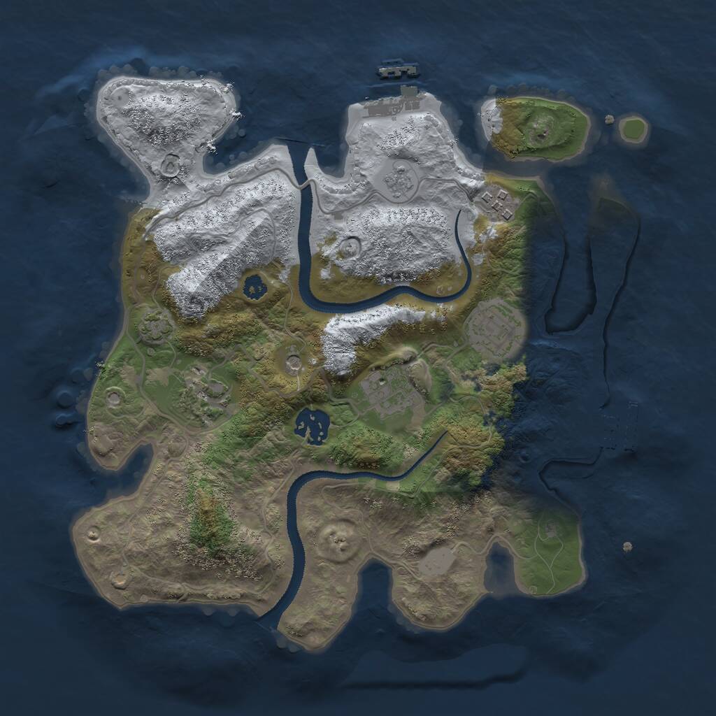 Rust Map: Procedural Map, Size: 3000, Seed: 1635621231, 11 Monuments