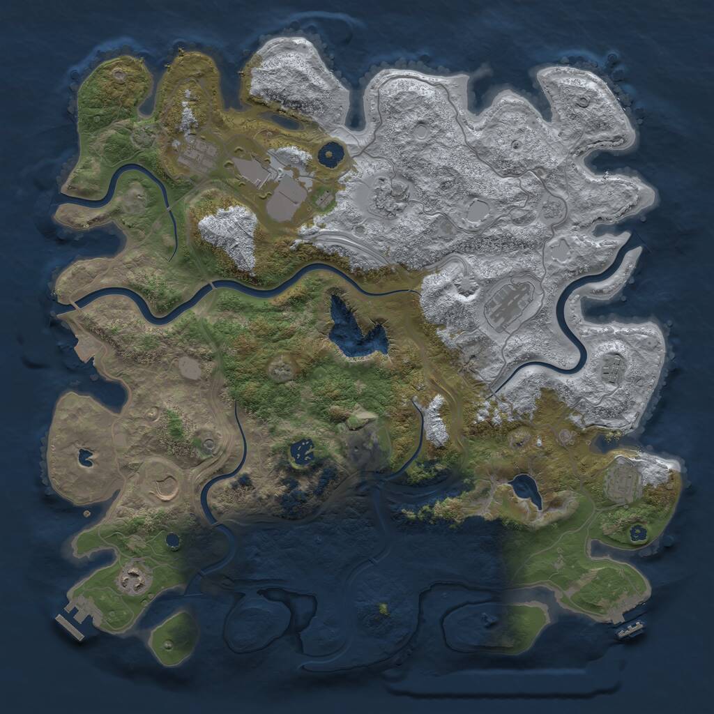 Rust Map: Procedural Map, Size: 4250, Seed: 1113952036, 16 Monuments