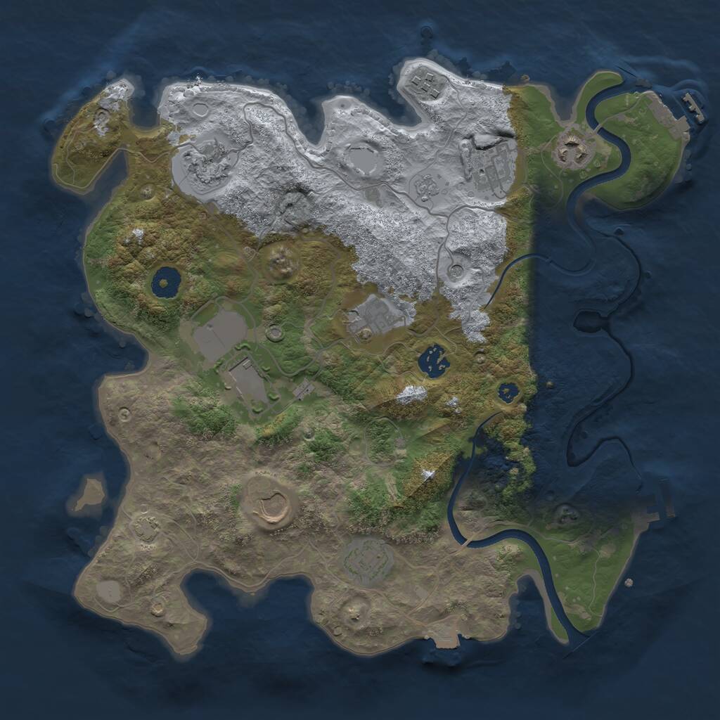 Rust Map: Procedural Map, Size: 3545, Seed: 12656843, 15 Monuments