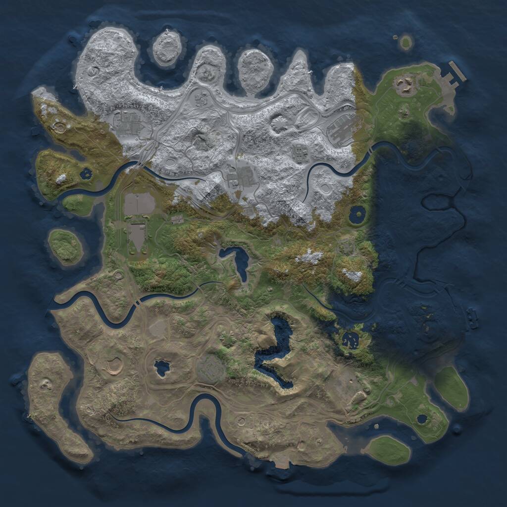 Rust Map: Procedural Map, Size: 4250, Seed: 345345, 16 Monuments