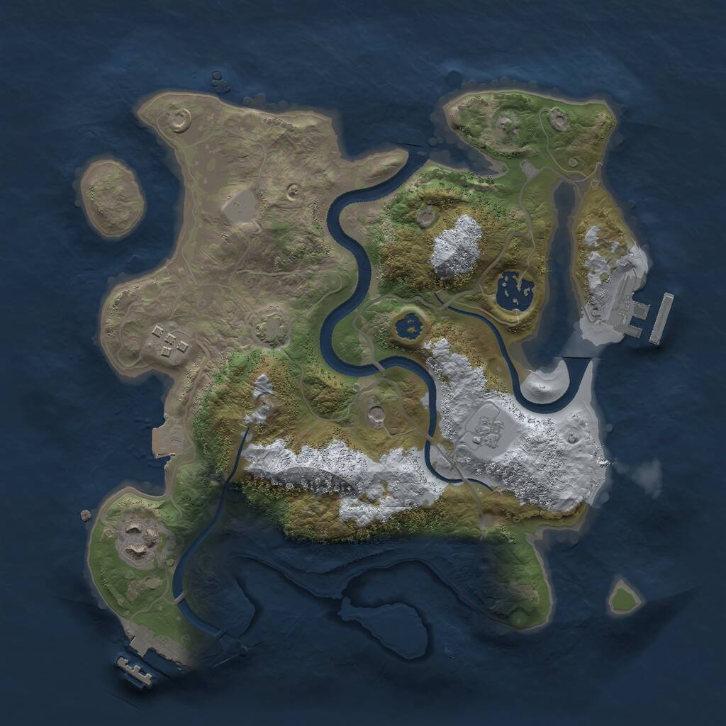 Rust Map: Procedural Map, Size: 2800, Seed: 45000, 9 Monuments