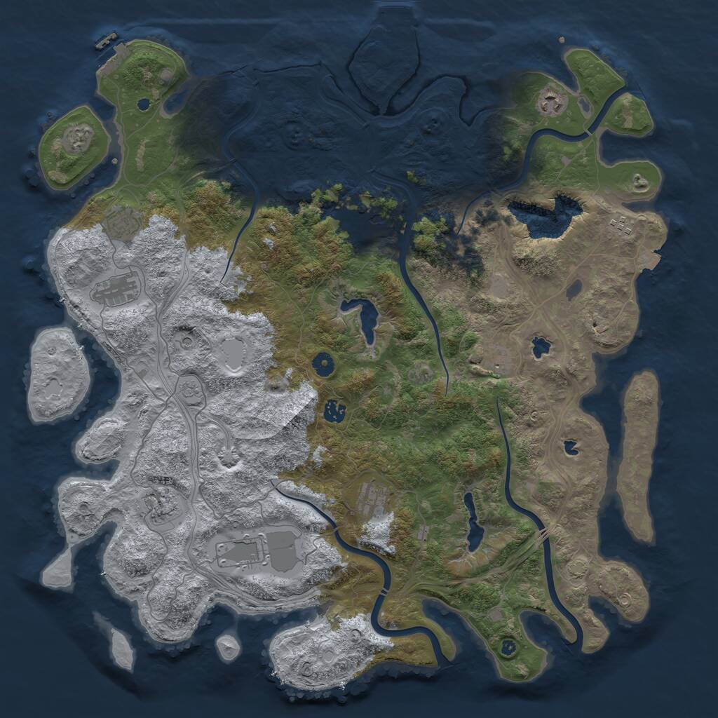 Rust Map: Procedural Map, Size: 4750, Seed: 1089561333, 16 Monuments