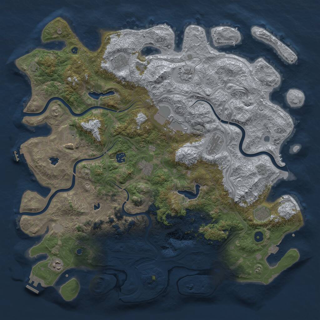 Rust Map: Procedural Map, Size: 4750, Seed: 1113952036, 16 Monuments