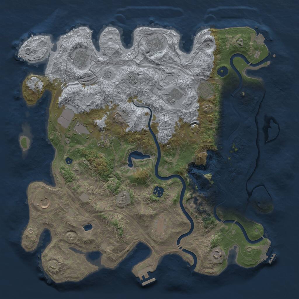 Rust Map: Procedural Map, Size: 4250, Seed: 94797499, 17 Monuments