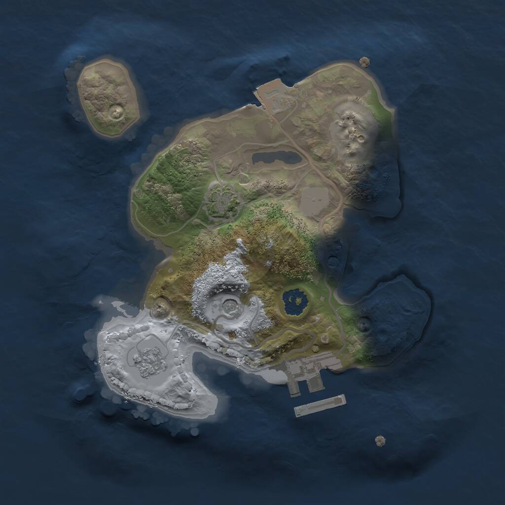 Rust Map: Procedural Map, Size: 1950, Seed: 222, 5 Monuments
