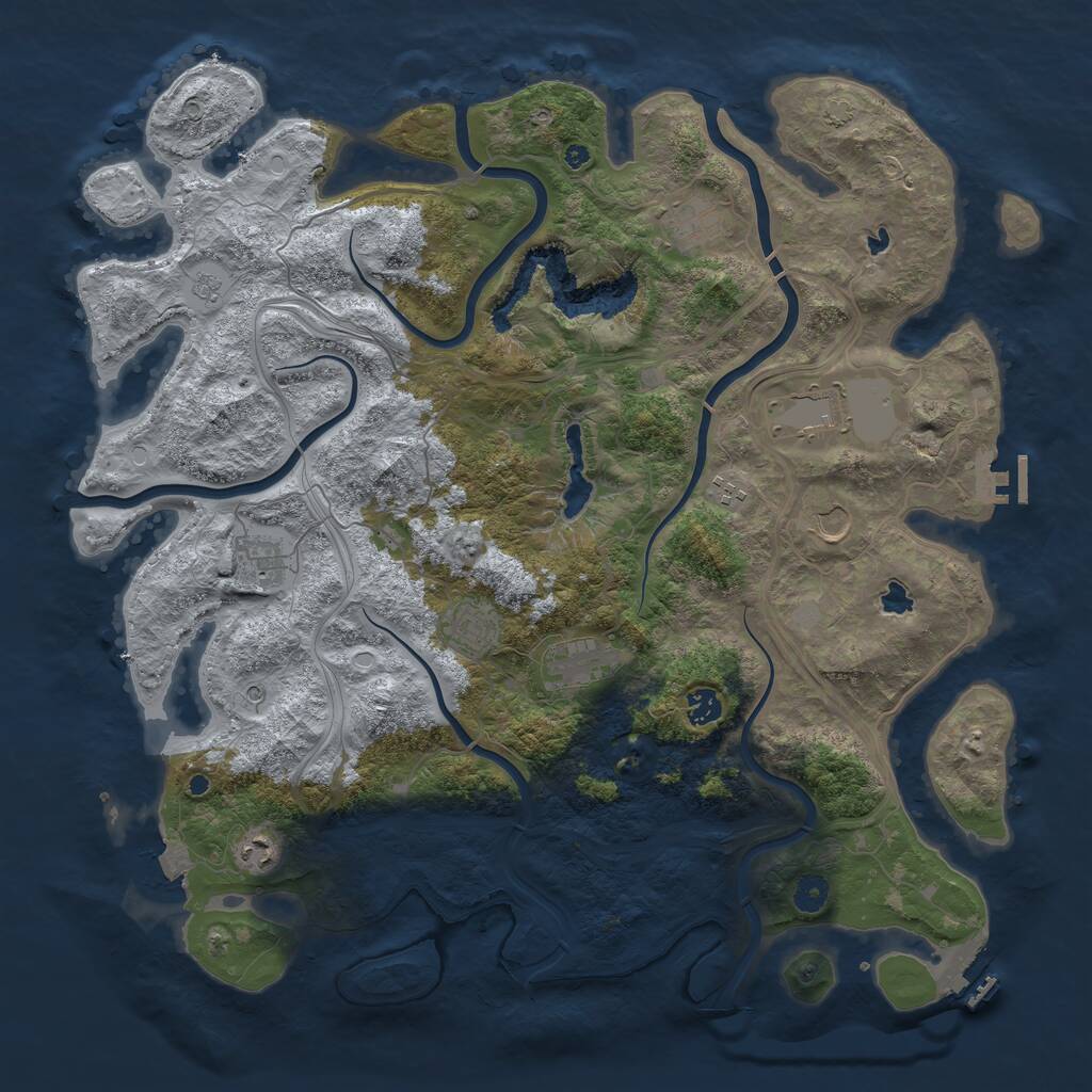 Rust Map: Procedural Map, Size: 4500, Seed: 341226522, 15 Monuments
