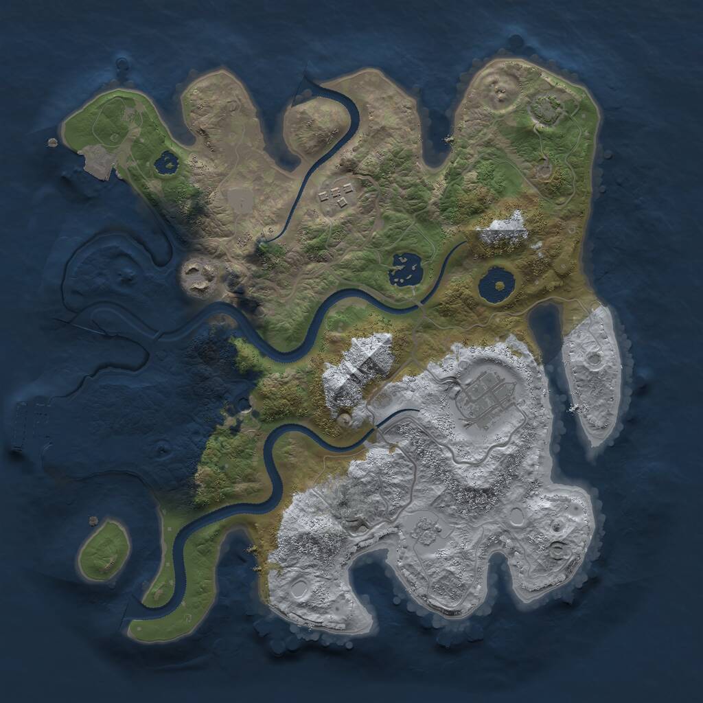 Rust Map: Procedural Map, Size: 3000, Seed: 294538451, 9 Monuments