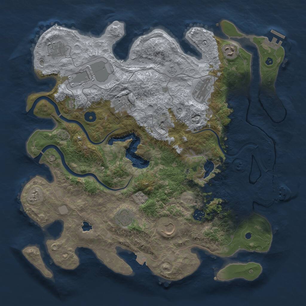 Rust Map: Procedural Map, Size: 4000, Seed: 839832938, 15 Monuments