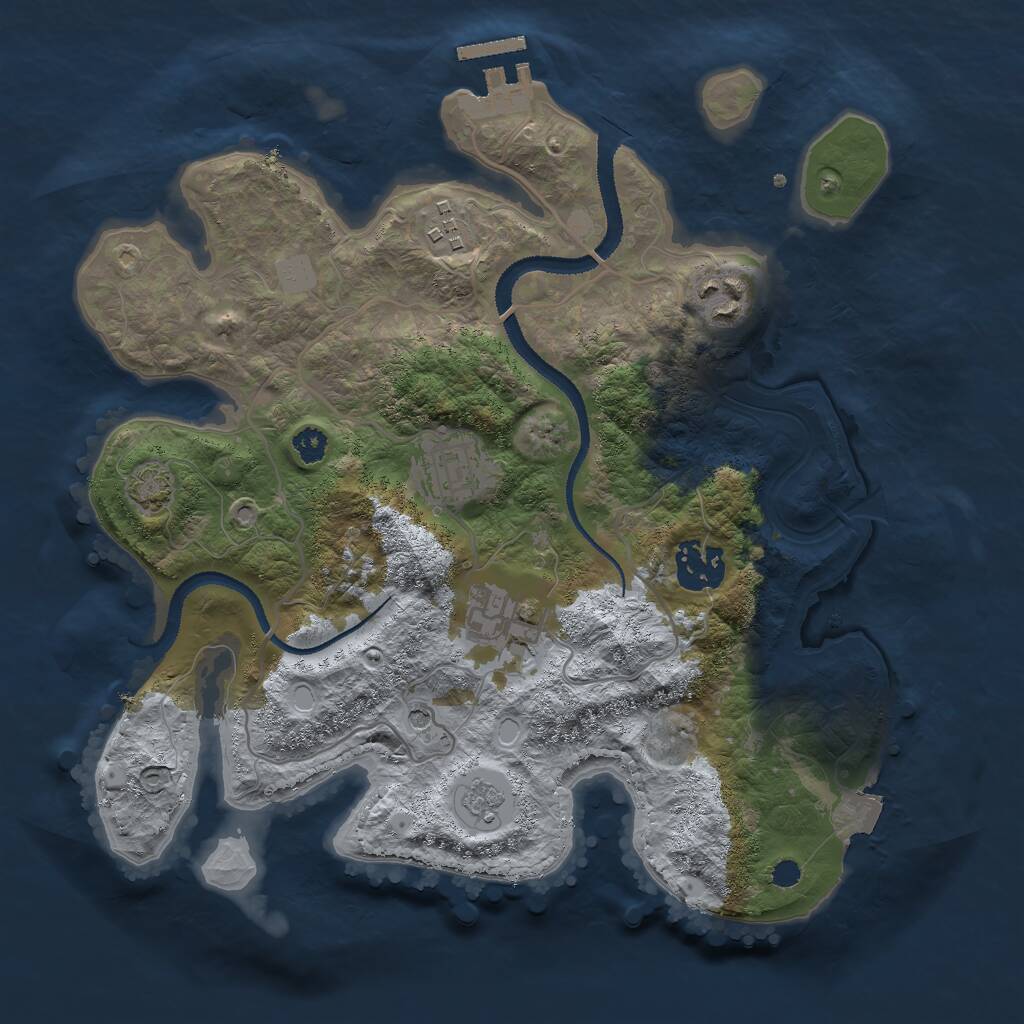 Rust Map: Procedural Map, Size: 3000, Seed: 996419928, 10 Monuments