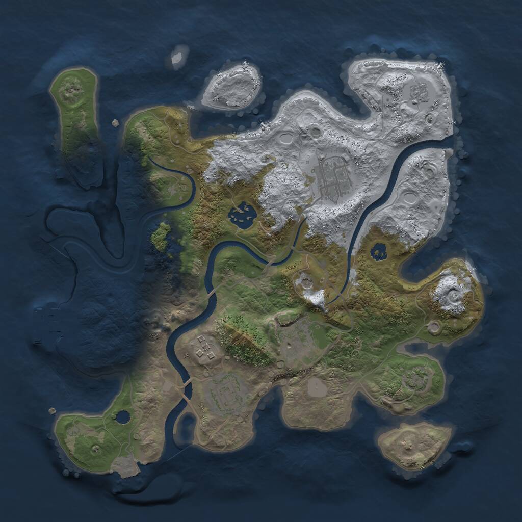 Rust Map: Procedural Map, Size: 3000, Seed: 1475172363, 10 Monuments