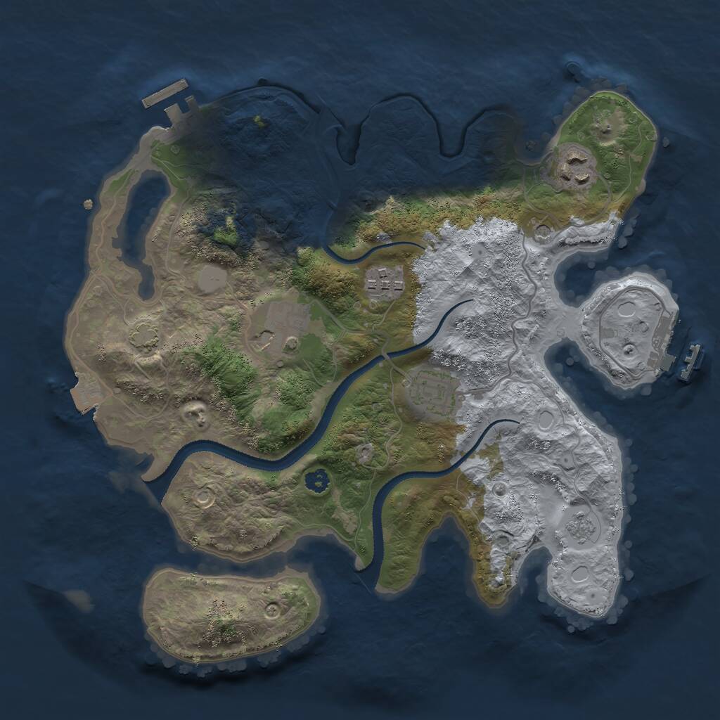 Rust Map: Procedural Map, Size: 3000, Seed: 1872927868, 10 Monuments