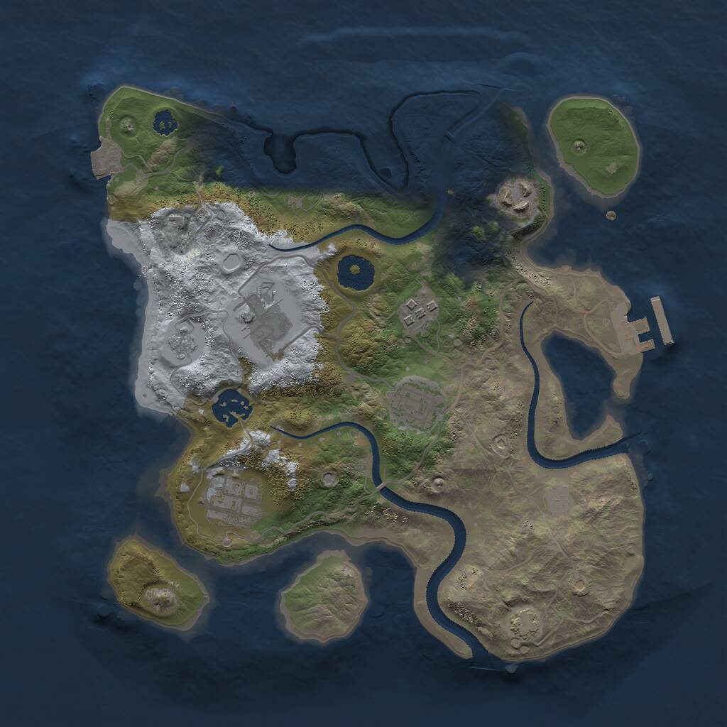 Rust Map: Procedural Map, Size: 3000, Seed: 75757575, 10 Monuments