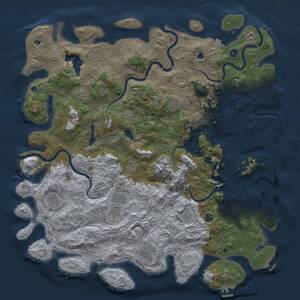 Thumbnail Rust Map: Procedural Map, Size: 5500, Seed: 3000, 17 Monuments