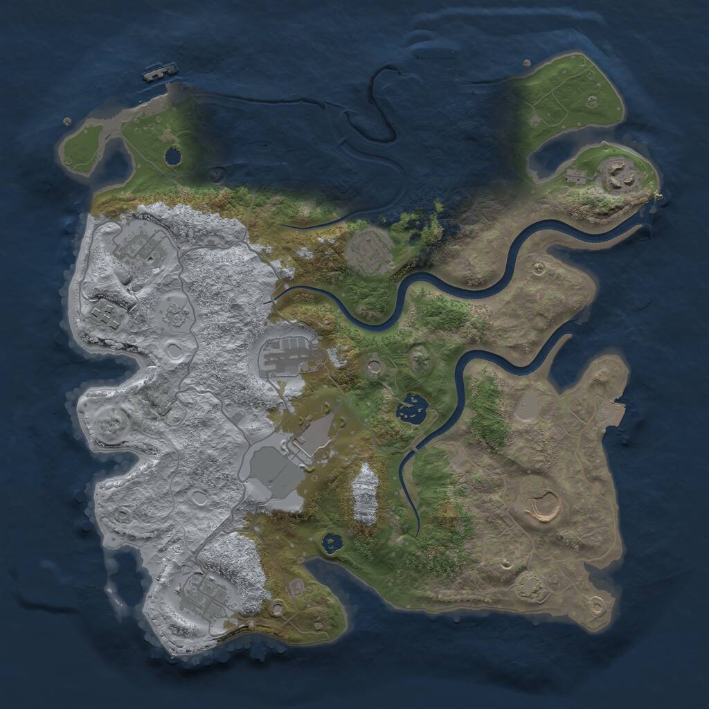 Rust Map: Procedural Map, Size: 3500, Seed: 71724835, 15 Monuments
