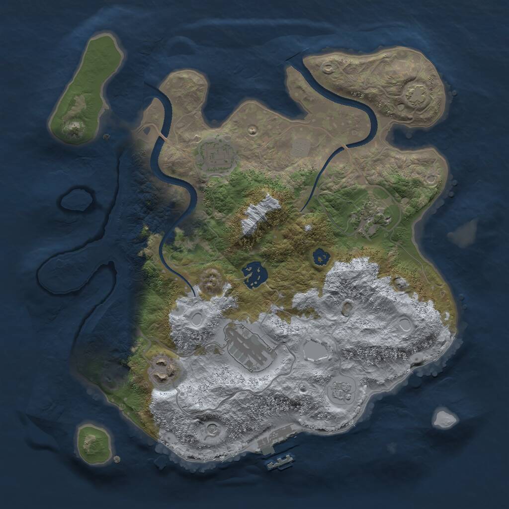 Rust Map: Procedural Map, Size: 3000, Seed: 184859478, 10 Monuments