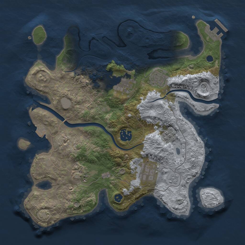 Rust Map: Procedural Map, Size: 3000, Seed: 604555748, 11 Monuments