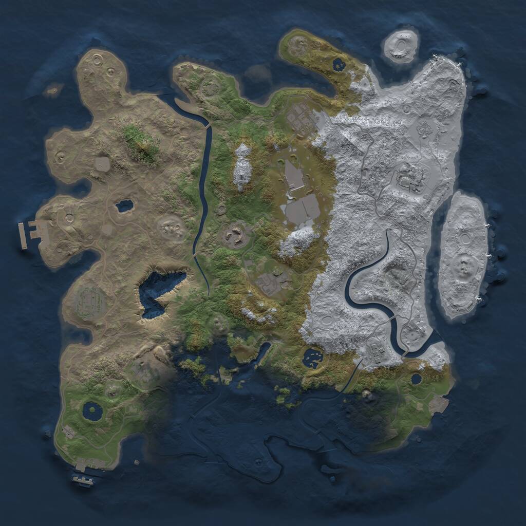 Rust Map: Procedural Map, Size: 4000, Seed: 1941808292, 15 Monuments