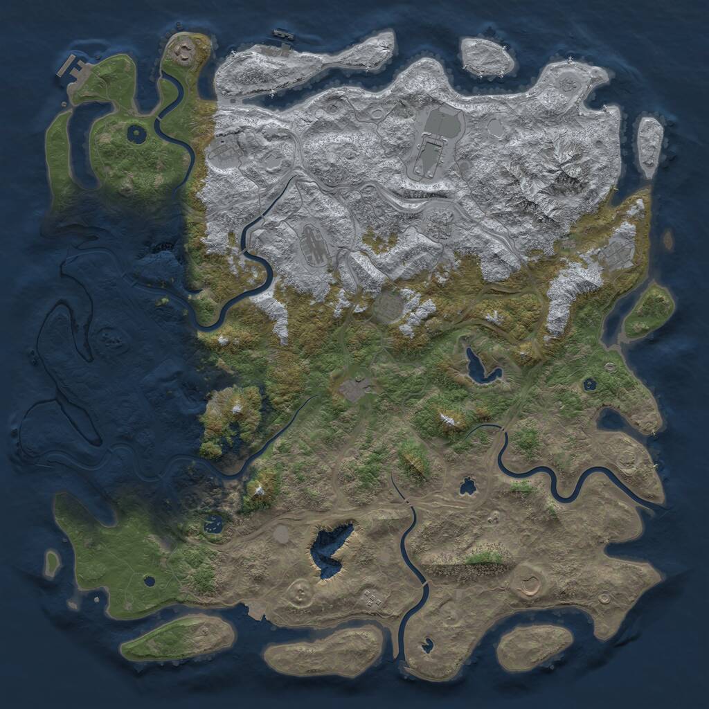 Rust Map: Procedural Map, Size: 5500, Seed: 138983384, 17 Monuments