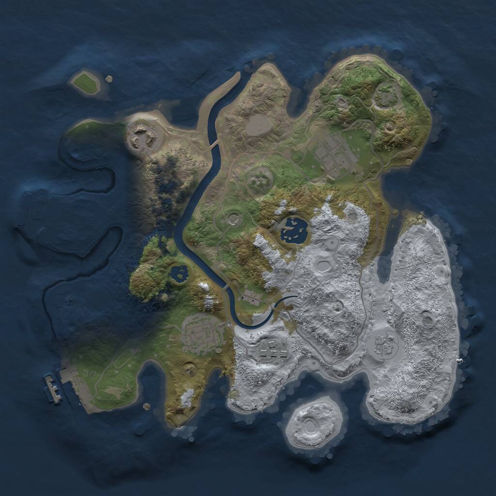 Rust Map: Procedural Map, Size: 2750, Seed: 633917223, 11 Monuments