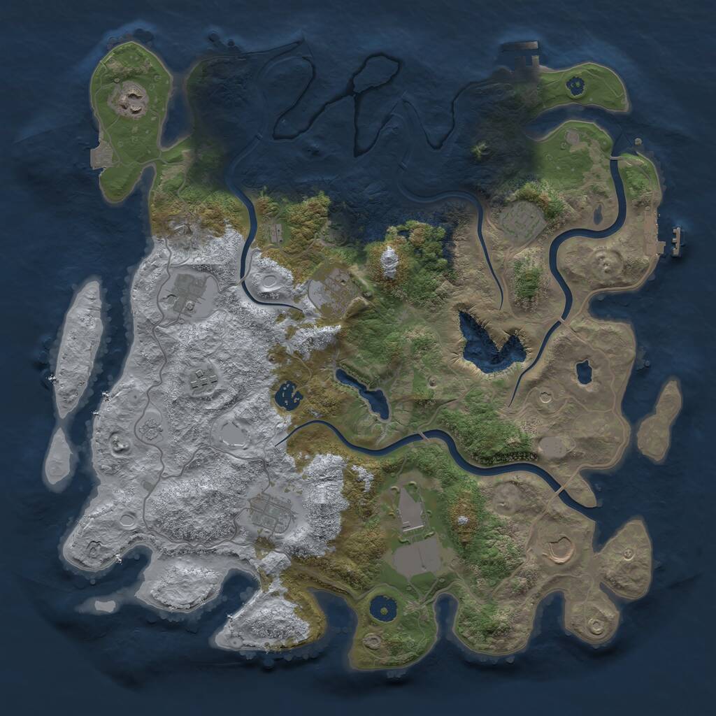 Rust Map: Procedural Map, Size: 4000, Seed: 935688247, 15 Monuments
