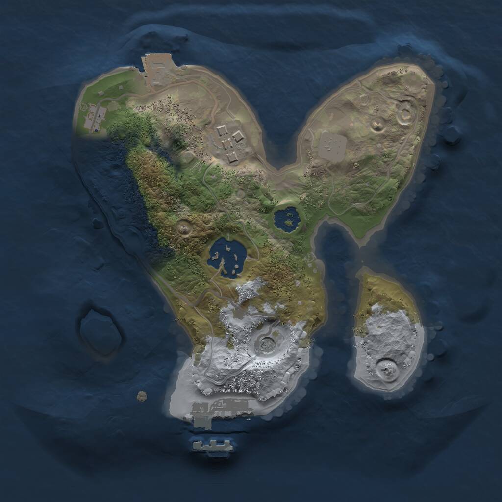 Rust Map: Procedural Map, Size: 1950, Seed: 50000, 5 Monuments