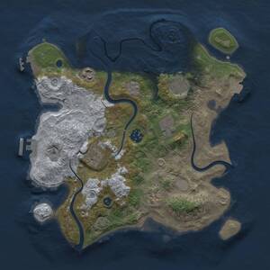 Thumbnail Rust Map: Procedural Map, Size: 3200, Seed: 352165132, 13 Monuments