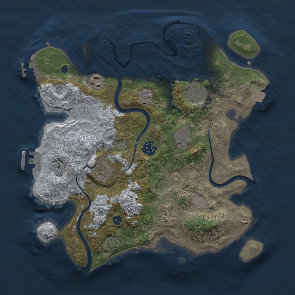 Rust Map: Procedural Map, Size: 3200, Seed: 352165132, 13 Monuments